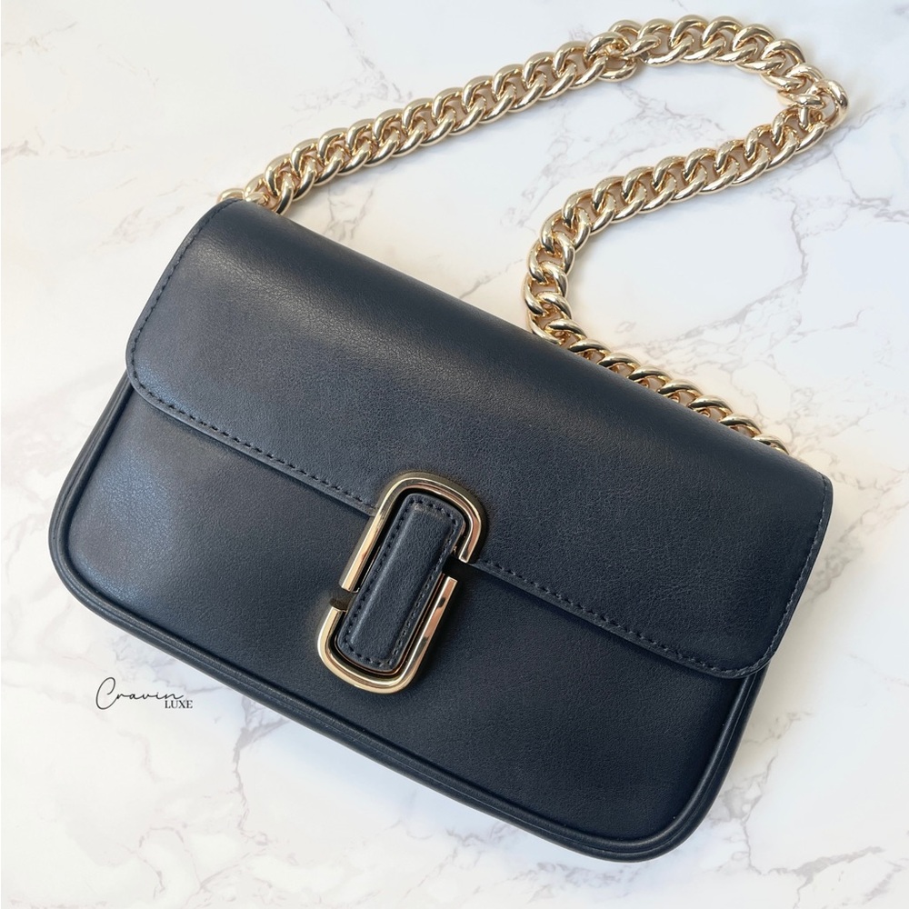 New Marc Jacobs J Marc Leather Crossbody Shoulder Bag Black Convertible - Picture 2 of 14